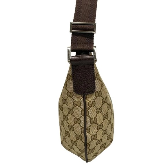 GUCCI GG Beige Dark Brown Jacquard Leather - Shoulder Bag 498-080825 - Picture 4 of 14